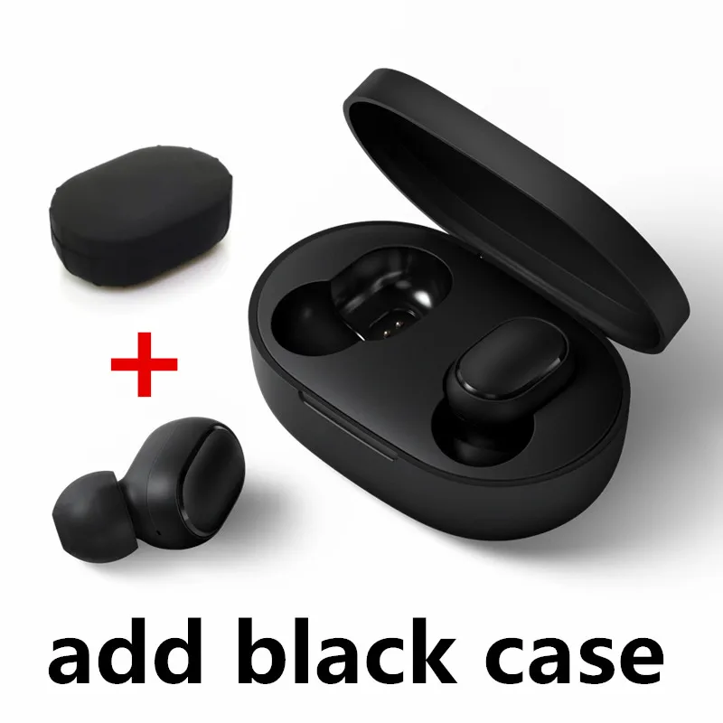 add black case Оригинальные Xiaomi Redmi AirDots True Беспроводные bluetooth 5,0 наушники DSP активная шумоподавление - Цвет: add black case