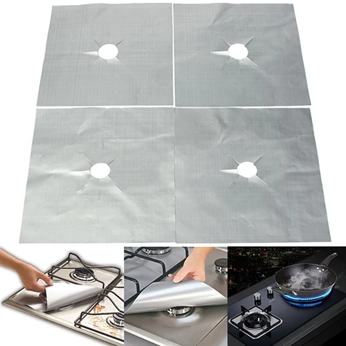 4 шт. съемный легкий чистый квадратный фольга газовая плита протектор вкладыш