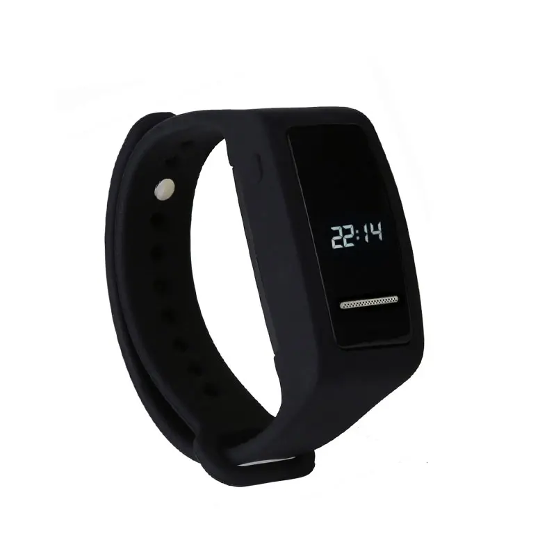Черный Мини цифровой диктофон браслет 8 Гб U диск Smartwatch аудио записывающее устройство диктофон с MP3-плеером для женщин и детей - Цвет: Черный