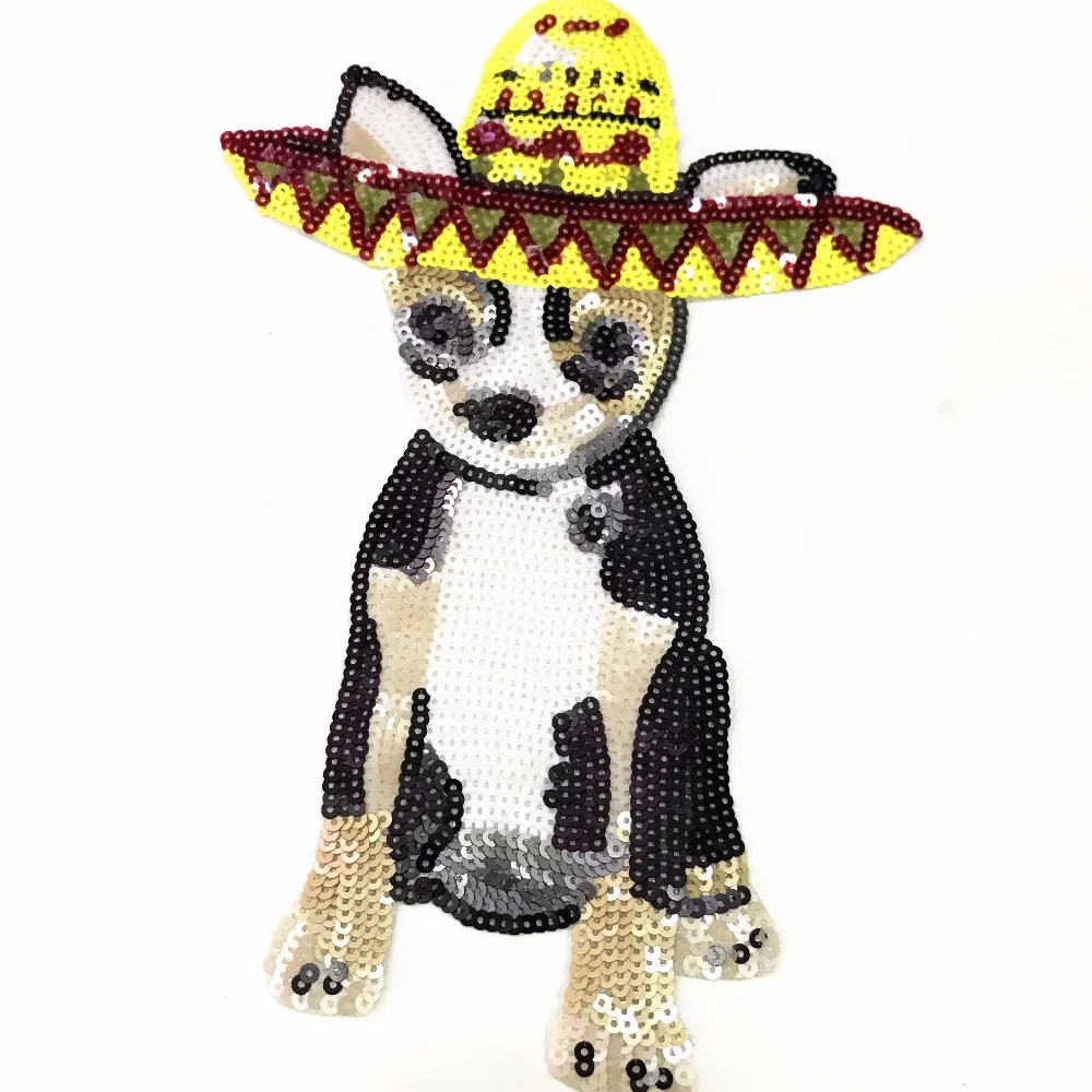 2017 соломенная шляпа с блестками в виде собаки винтажная вышитая аппликация