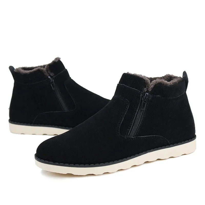 Мужские ботинки с мехом 2019 зимние Мужская Уличная обувь Теплая мужская резиновые