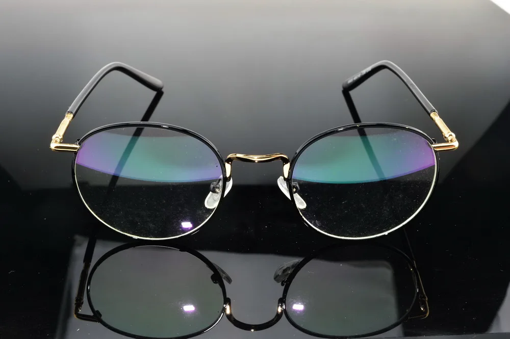 Барокко Дворцовый стиль черная круглая дизайнерская оправа полная оптическая на