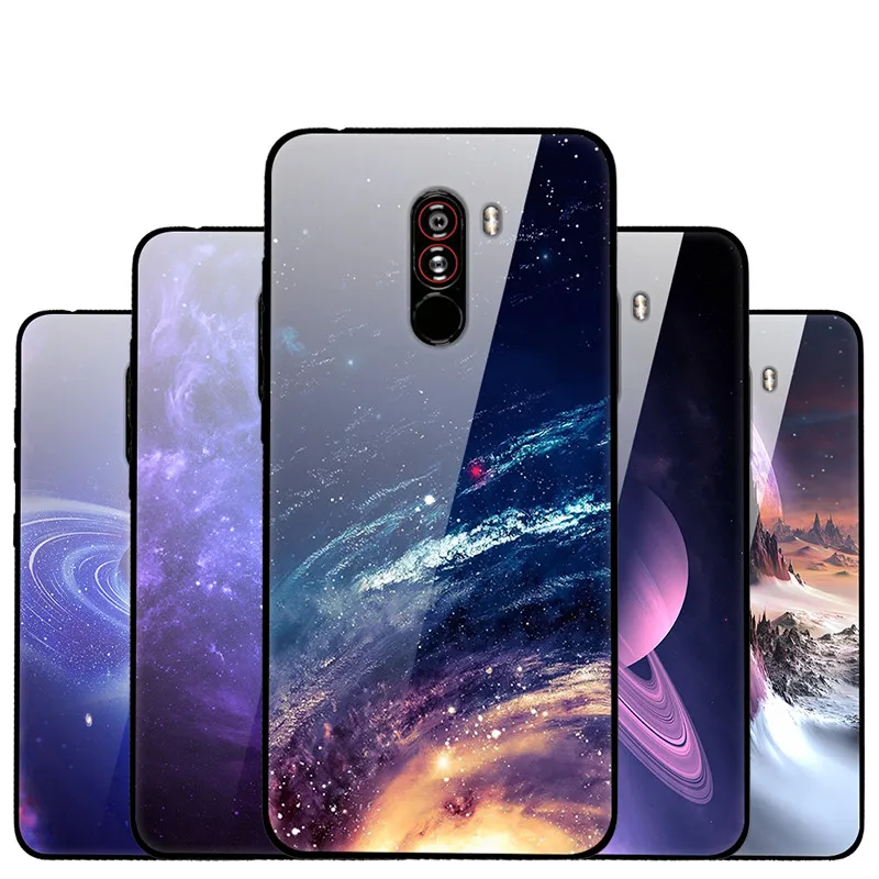 Для xiaomi POCOPHONE F1 POCO F1 6 ГБ 64 Гб чехол из закаленного стекла с изображением планеты Космос чехол из стекла для xiaomi Poco F1 Pocophone F1