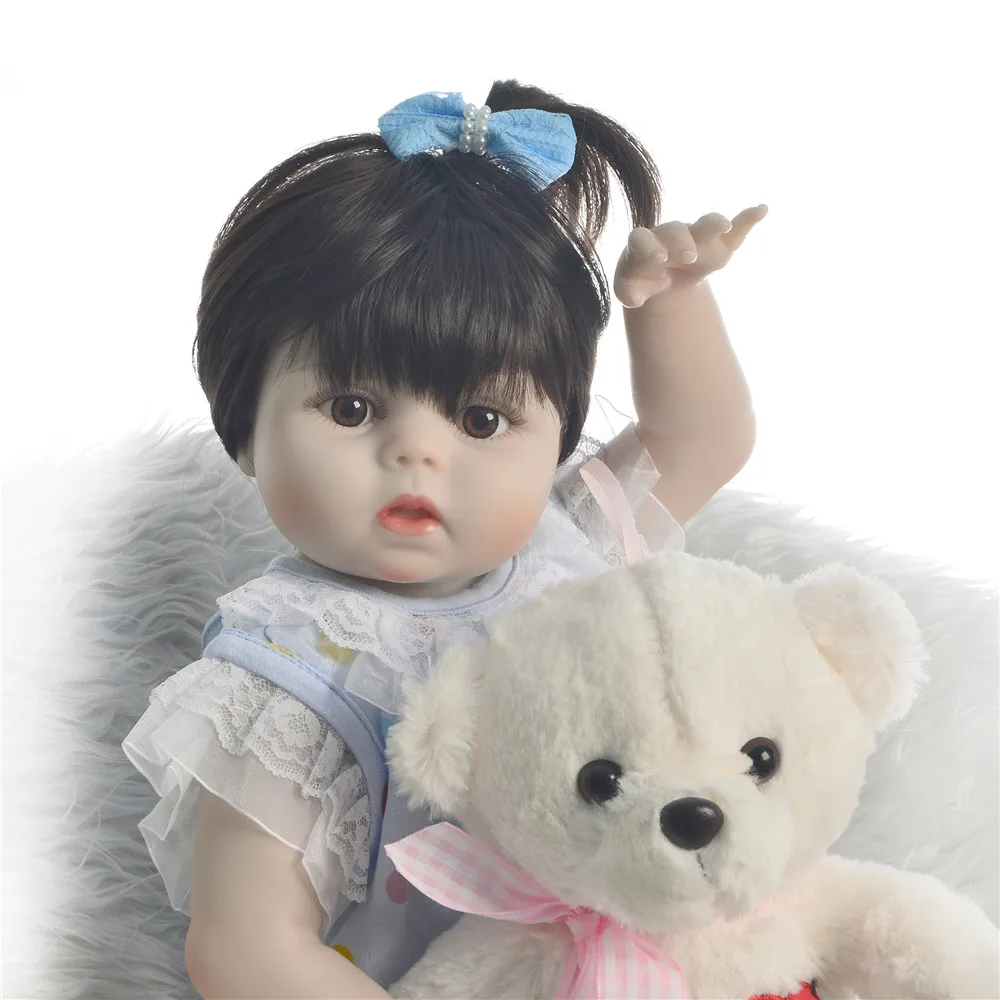 Милая девочка bb reborn 19 &quot46 см bebes corpo de silicone inteiro bonecas Baby игрушки для детей подарок |