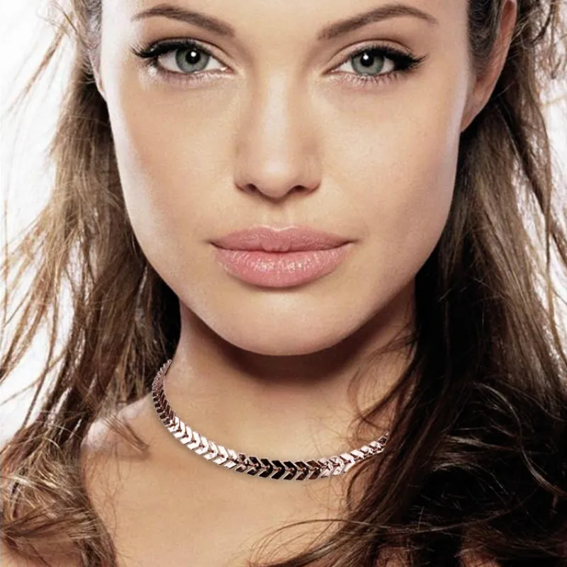 2021 Nova Moda Corrente gargантиha две камеры Colares fishbone Aviao Forma Cor Do Ouro Colar Plana joias|necklace tattoos|fashion