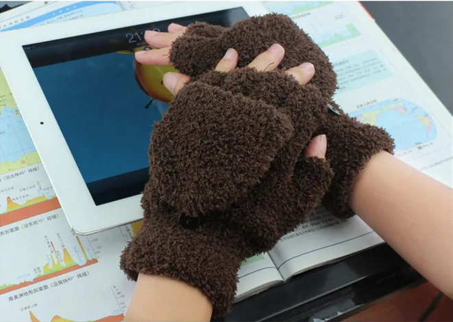 Женские перчатки из искусственной шерсти толстые зимние для компьютера