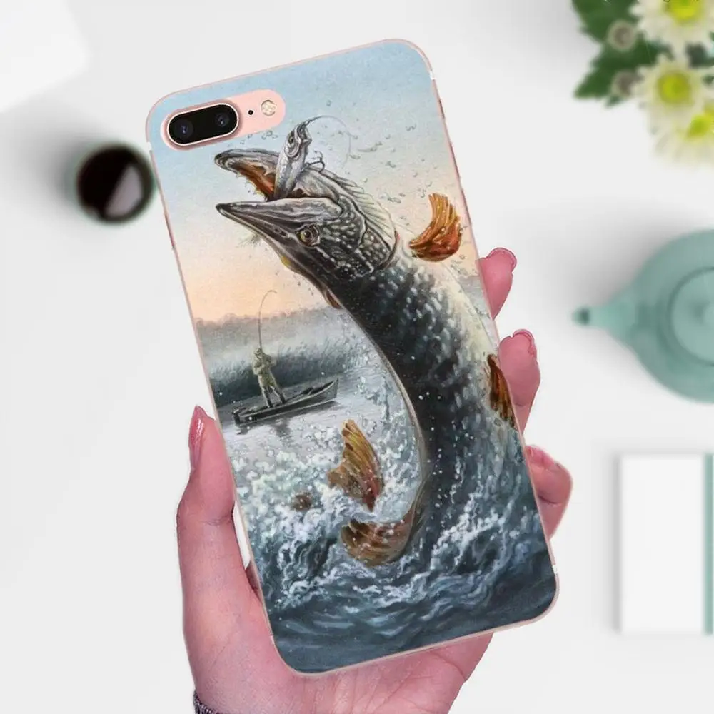 Мягкий ТПУ чехол для Apple iPhone X XS Max XR 4 4S 5 5C 5S SE 6 6S 7 8 Plus Bass Fishing | Мобильные телефоны и