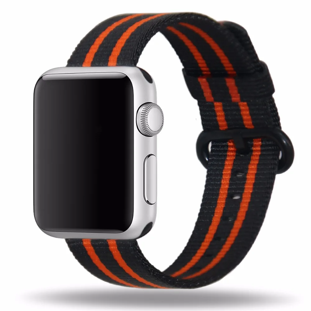 Спортивный тканый нейлоновый ремешок для мм Apple Watch 42mm 38 Круглый Пряжка замена