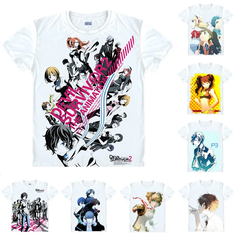 Аниме рубашка Coolprint Persona футболки с коротким рукавом в разных стилях Shin Megami Tensei