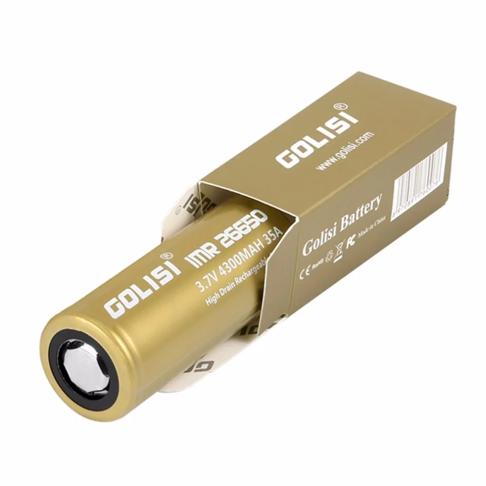 GOLISI S43 26650 Перезаряжаемые Батарея литий-ионный аккумулятор 4300mAh 3,7 V 35A большого потока энергии низкое внутреннее сопротивление для Светодиодный фонарики Налобные