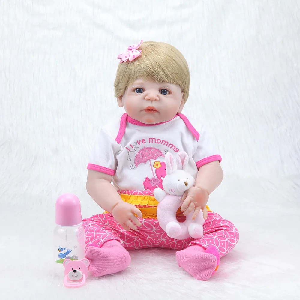 NEW Arrival Blue Eyes 22 Inch Lifelike Newborn Girl Baby Dolls Realistic Reborn Babies That Look Real Kids Birthday Xmas Gift | Игрушки и