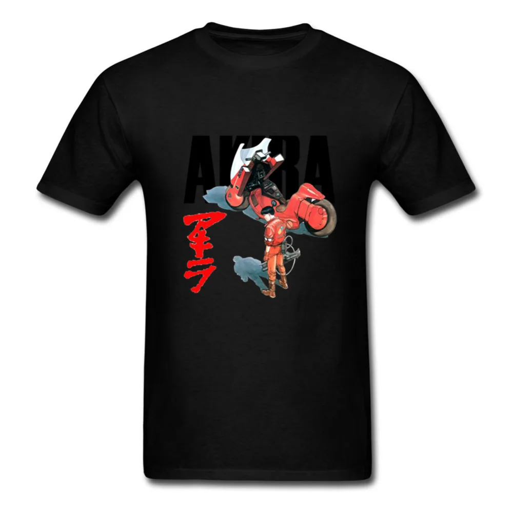 Fashion Men Akira Shotaro Kaneda Black T Shirt The Capsule Motorcycle Japanese Anime Film T-shirt Tee Cotton Short Sleeve TShirt | Мужская