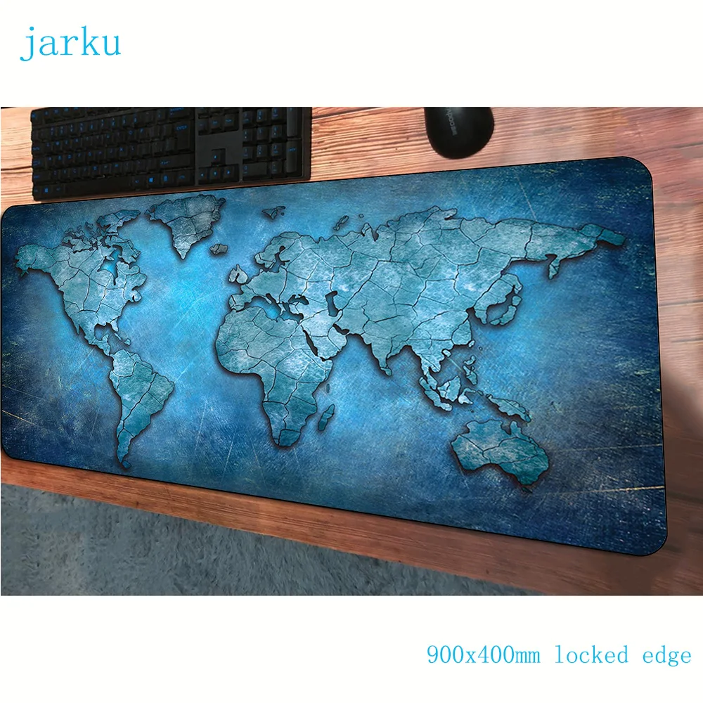 Коврик для мыши с картой мира 3d 900x400x2 мм игровой коврик геймер милый компьютер