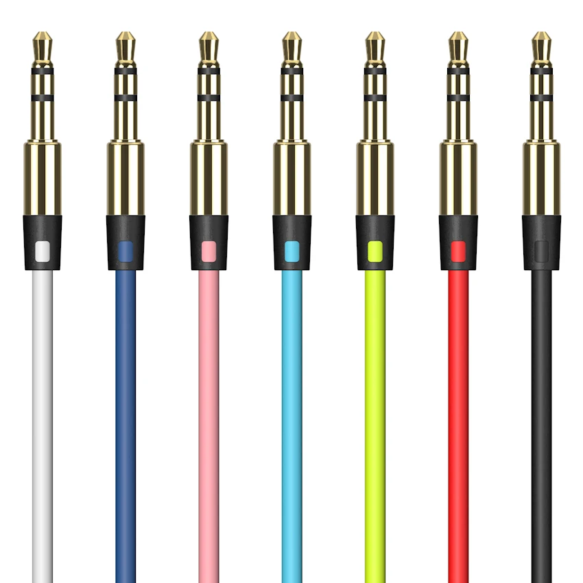 

Grind 3.5mm copper core audio cable 3.5mm male to male Metal head AUX audio cable for MP3 television telephone cheap 1000pcs/lot