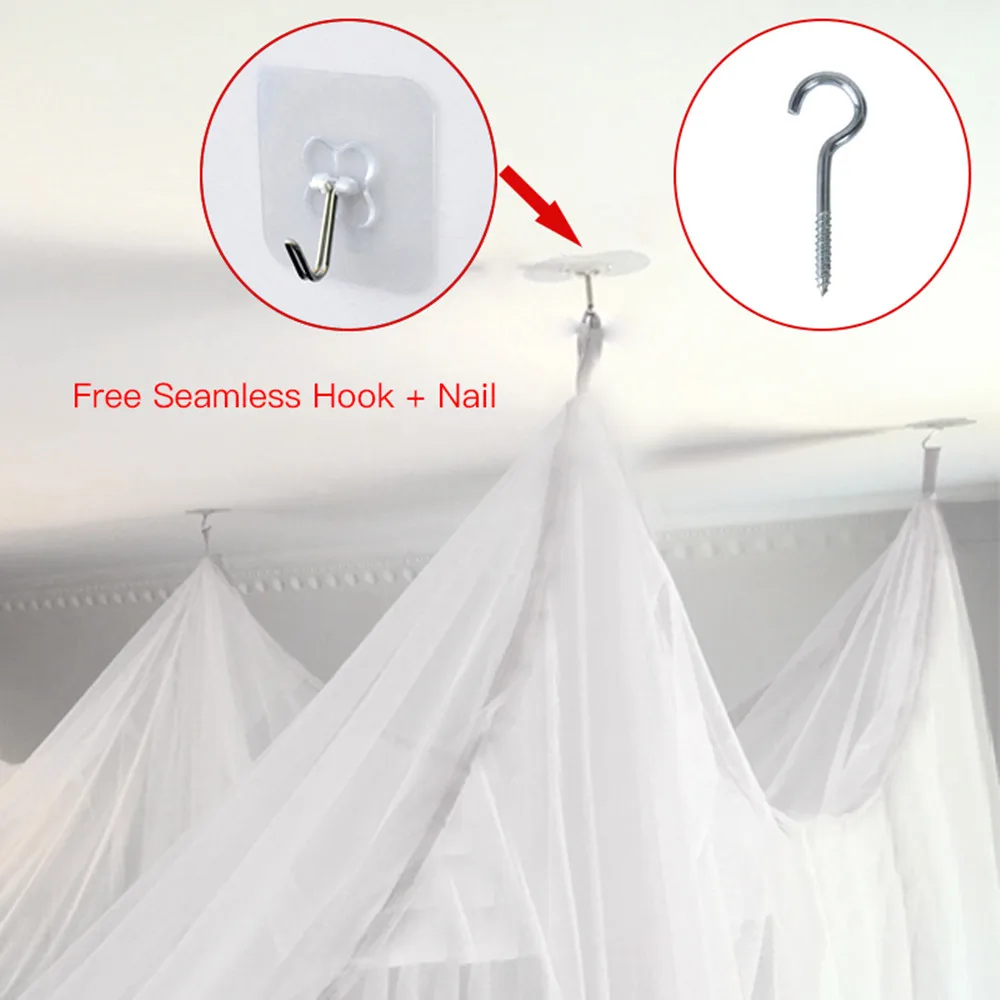 

Summer Black/ White Mosquito Net Elegant Lace Canopy Curtain Baldachin Netting Quarto Doors For Double King Size Bed
