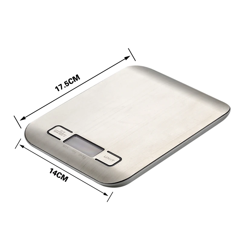 Цифровые кухонные весы супертонкая платформа из нержавеющей стали 5 кг х 1 г ЖК