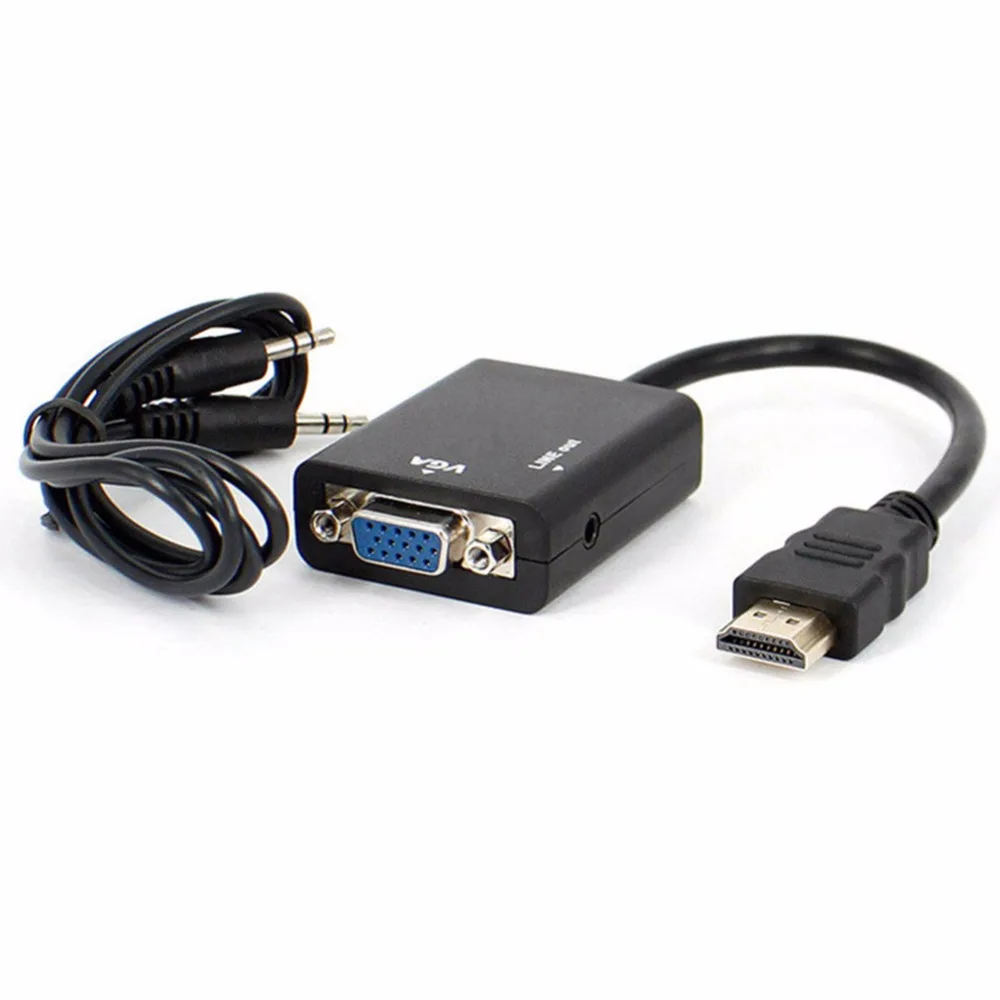 HDMI к VGA адаптер позолоченный папа Женский конвертер ПК ноутбук HDTV проекторы и