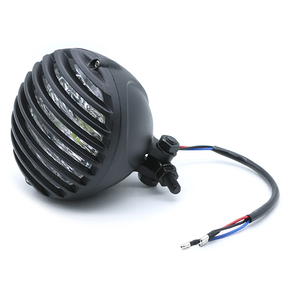 Светодиодные фары для мотоциклов круглые противотуманные фары 12 V 4-7/8 ''для Cafe Racer Sportster измельчитель Bobebr матовый черный 35 Вт M10