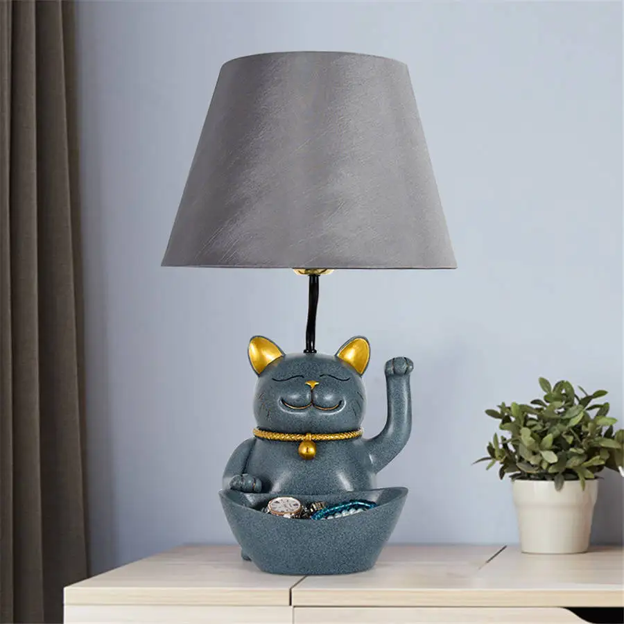 Креативная настольная лампа Счастливый Кот для гостиной кабинета милая детской