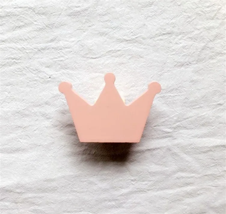Pink Crown Деревянный мороженое/кролик/летучая мышь/борода/облака детская одежда крючок детская комната настенная вешалка в качестве украшения крючок подарок на день рождения - Цвет: Pink Crown