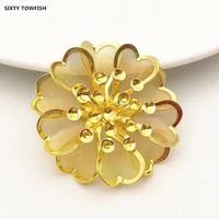 1050 pieces 39mm gold colorwhite k metal filigree flowers slice bases hair jewelry diy components home decoration wholesale