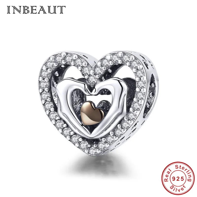 Шарм-бусина для браслета INBEAUT из серебра 100% пробы с белым кубическим цирконием