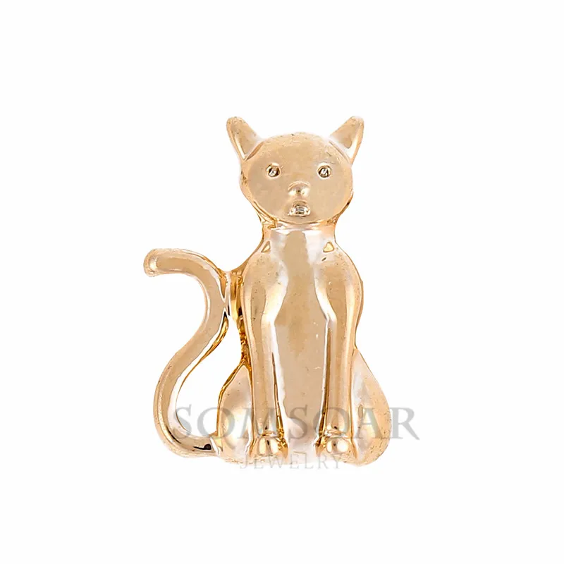 Somsoar ювелирные изделия Cute Cat Charms fit кожаный плетеный браслет из нержавеющей стали