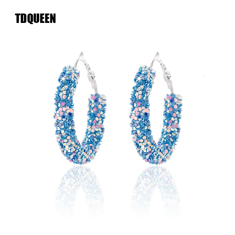 TDQUEEN богемные серьги кольца для женщин Блестящие Блестки милые цвета ювелирные