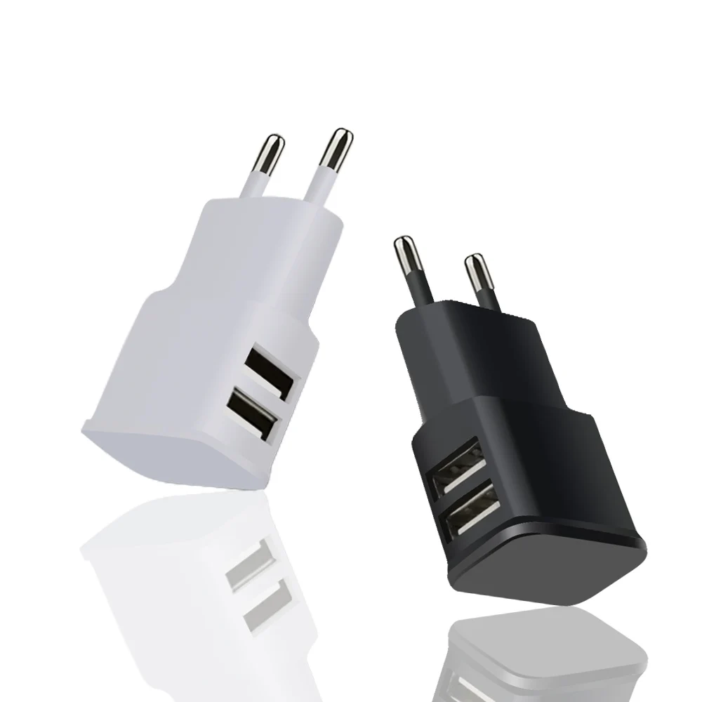 Штепсельная Вилка европейского стандарта с двумя usb разъемами для быстрого