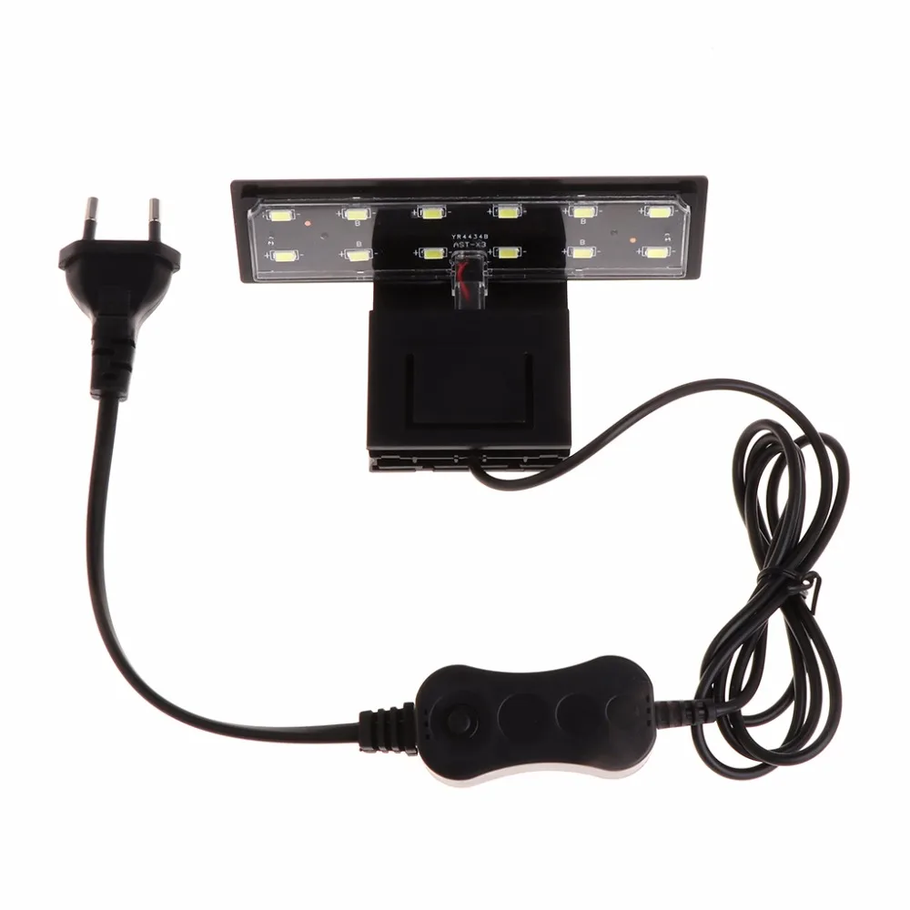 Аквариумный светильник с зажимом 12 светодиодов белый цвет|led aquarium fish tank|lamp tankled tank
