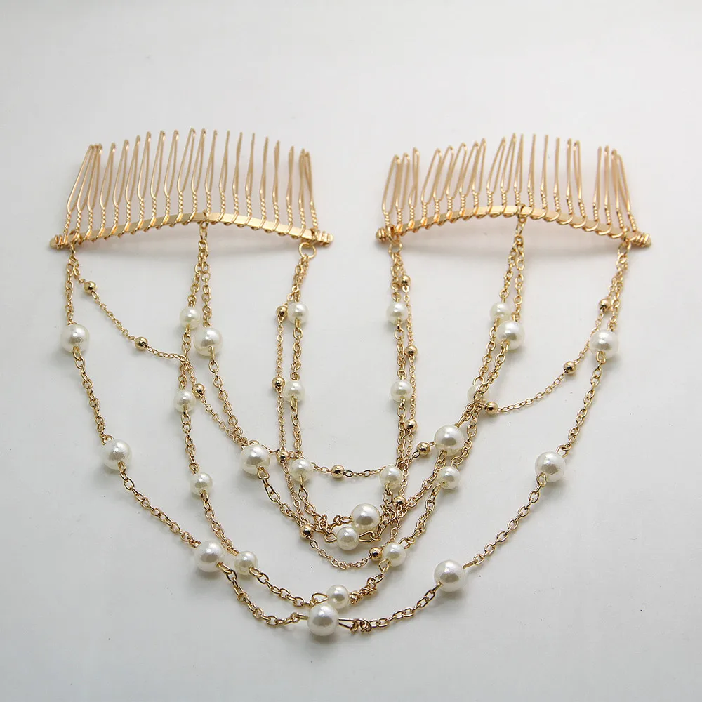 Винтажные ручной работы Жемчуг Бусины многослойная кисточка свадебные