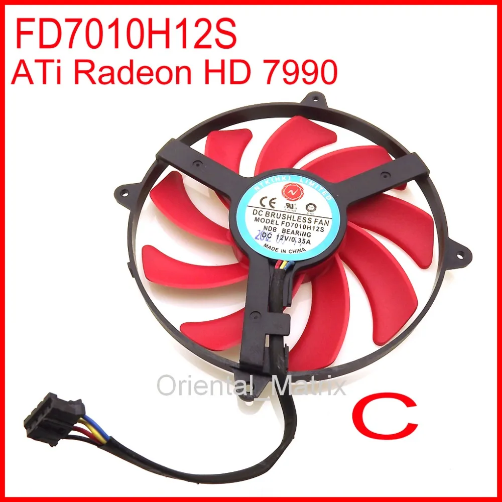 

Free Shipping NTK FD7010H12S 90mm DC BRUSHLESS FAN 12V 0.35A Graphics Card Cooling Fan ATi Radeon HD 7990