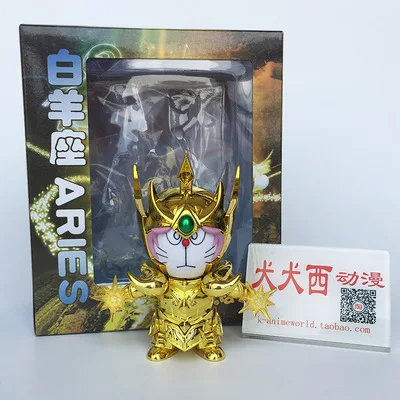 Белый Фигурка Святого Сейя Godness Athena аниме «Дораэмон» Cat Ver. Нобита ноби золото Святого фигурка доракат Святого Сейя - Цвет: Белый