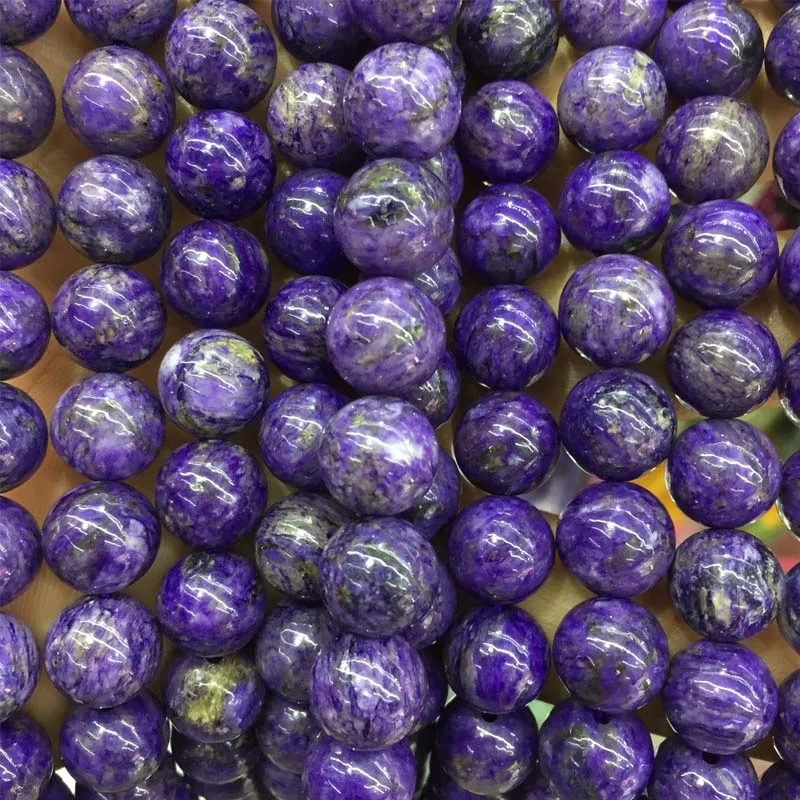 Оригинальные неокрашенные браслеты Charoite из натурального камня с бусинами в