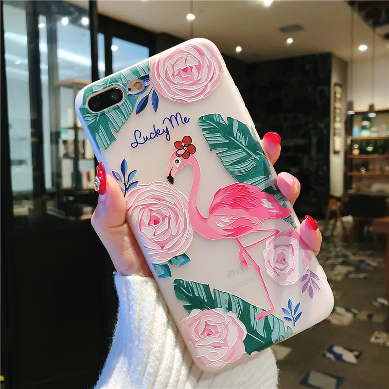 Gaboom силиконовый чехол для телефона iphone х 6 S 7 8 плюс красивый Фламинго цветочный