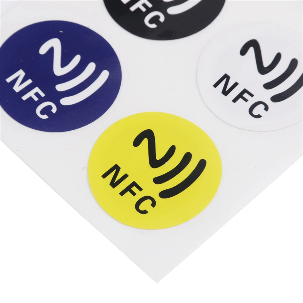 6 шт./лот) NFC метки стикер s NTAG213 NFC метки RFID клейкая этикетка наклейка универсальные этикетки Ntag213 RFID бирка для всех NFC телефонов