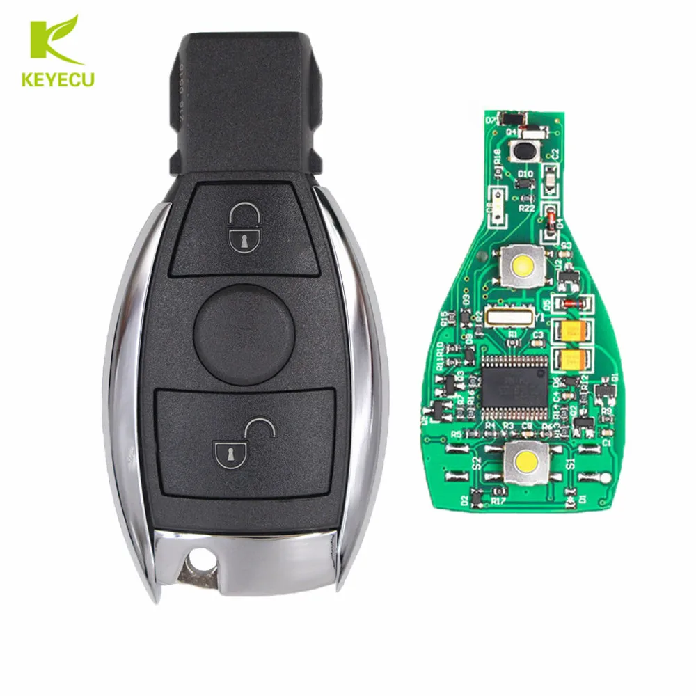 

KEYECU New Replacement Remote Car Key Fob 2 Button 315MHz/ 433MHz NEC Chip for Mercedes-Benz 2000-2014, Support NEC & BGA