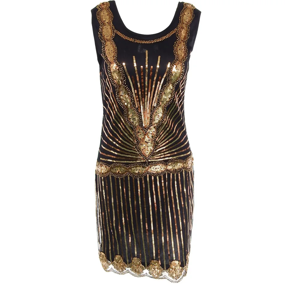Женское винтажное платье в стиле арт деко с блестками Great Gatsby Flapper блестящее