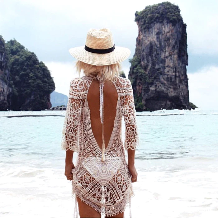 Новое поступление богемное пляжное платье сексуальные блузки с открытой спиной