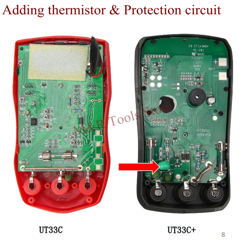 UNI T UT33C+ размер ладони цифровой мультиметр 1999 Кол-во ручной тестер переменного тока Вольтметр Омметр температура диод тестер 2 м падение Pr