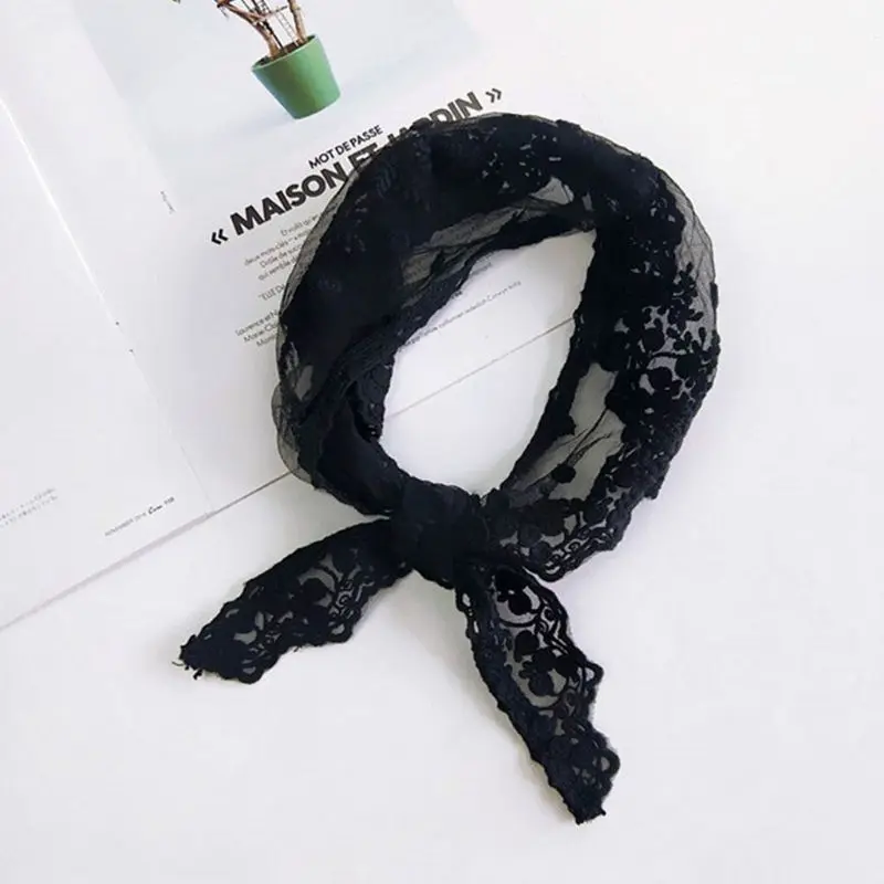 Женский вязаный крючком Вышитый цветочный кружевной треугольный шейный шарф