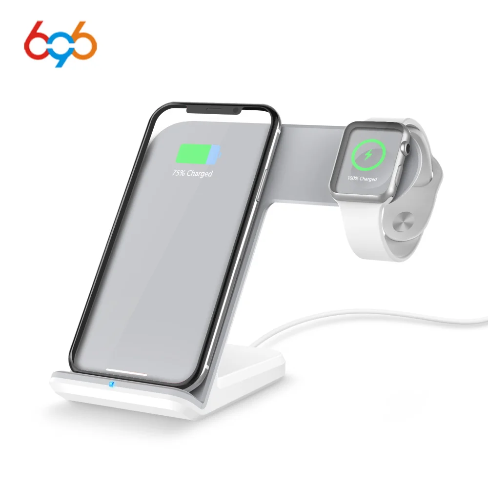 696 F11 QI быстрой зарядки Беспроводной Зарядное устройство для Apple watch 2 3 Ци iPhone X 8 Plus