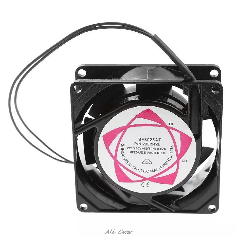 Новый SF8025AT 2082HSL 8025 80 мм втулка подшипника 220 240V AC 2 проводной чехол Вентилятор