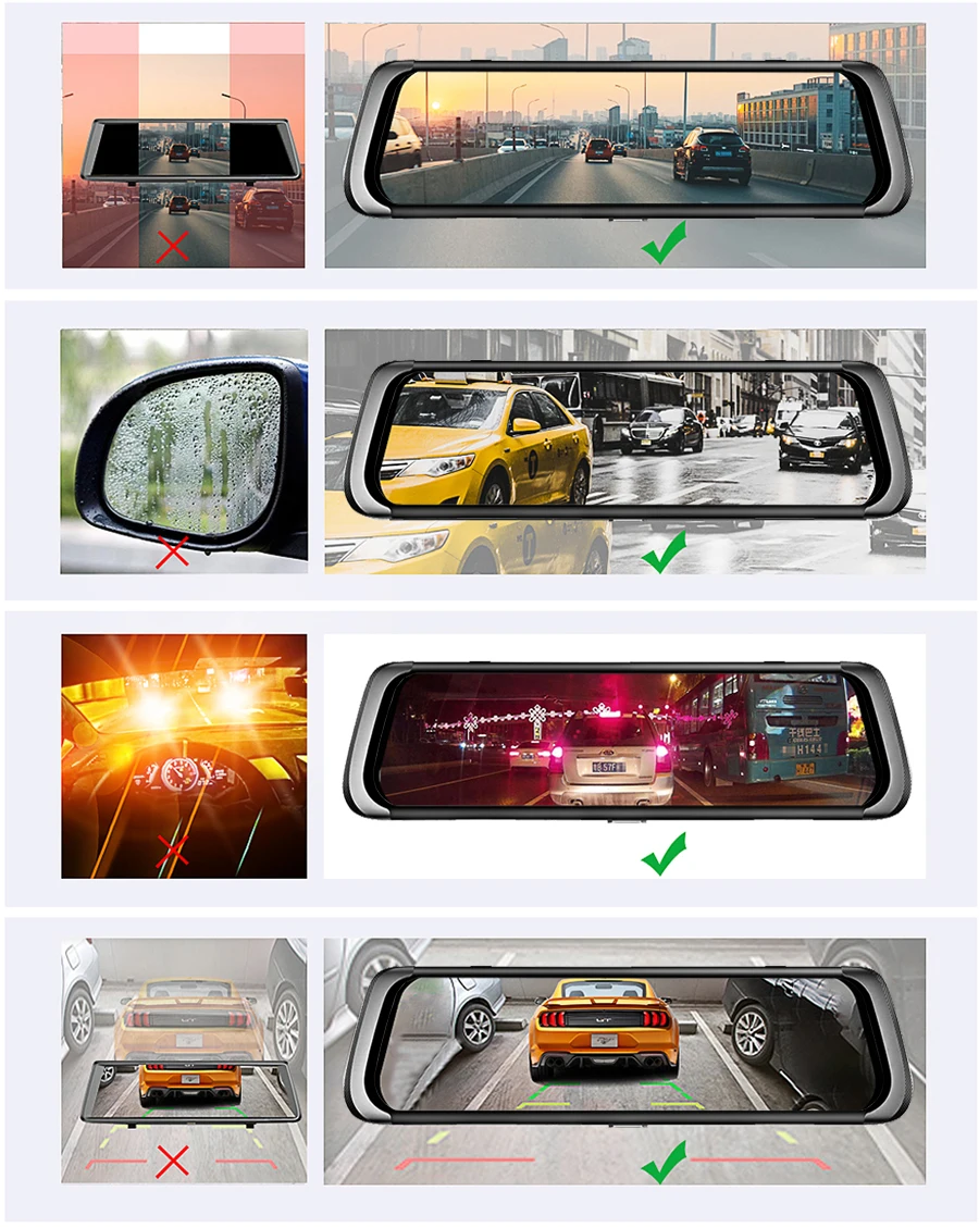 Bluavido 4G Android 1" автомобиль видео зеркало FHD 1080P автомобиля Камера gps навигации ADAS Двойной объектив Wi-Fi регистраторы заднего вида DVR Регистраторы