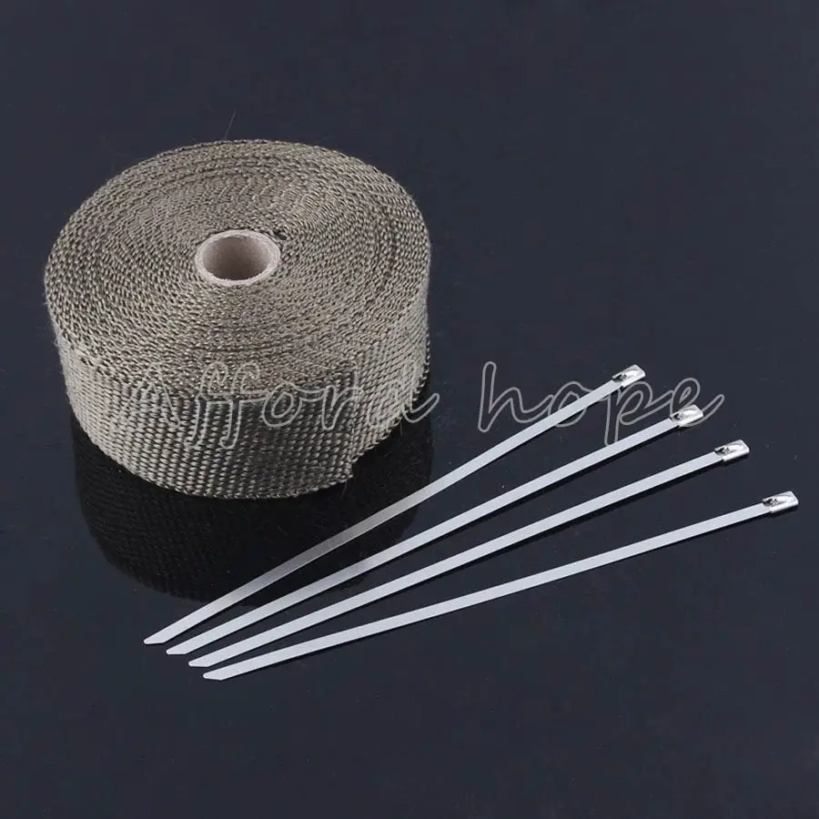 Universal Fit for Car Motorcycle Exhaust Pipe Heat Header Wrap Manifold Downpipe Insulation Thermal Tape Roll 2&quot X 32.8ft Brown |