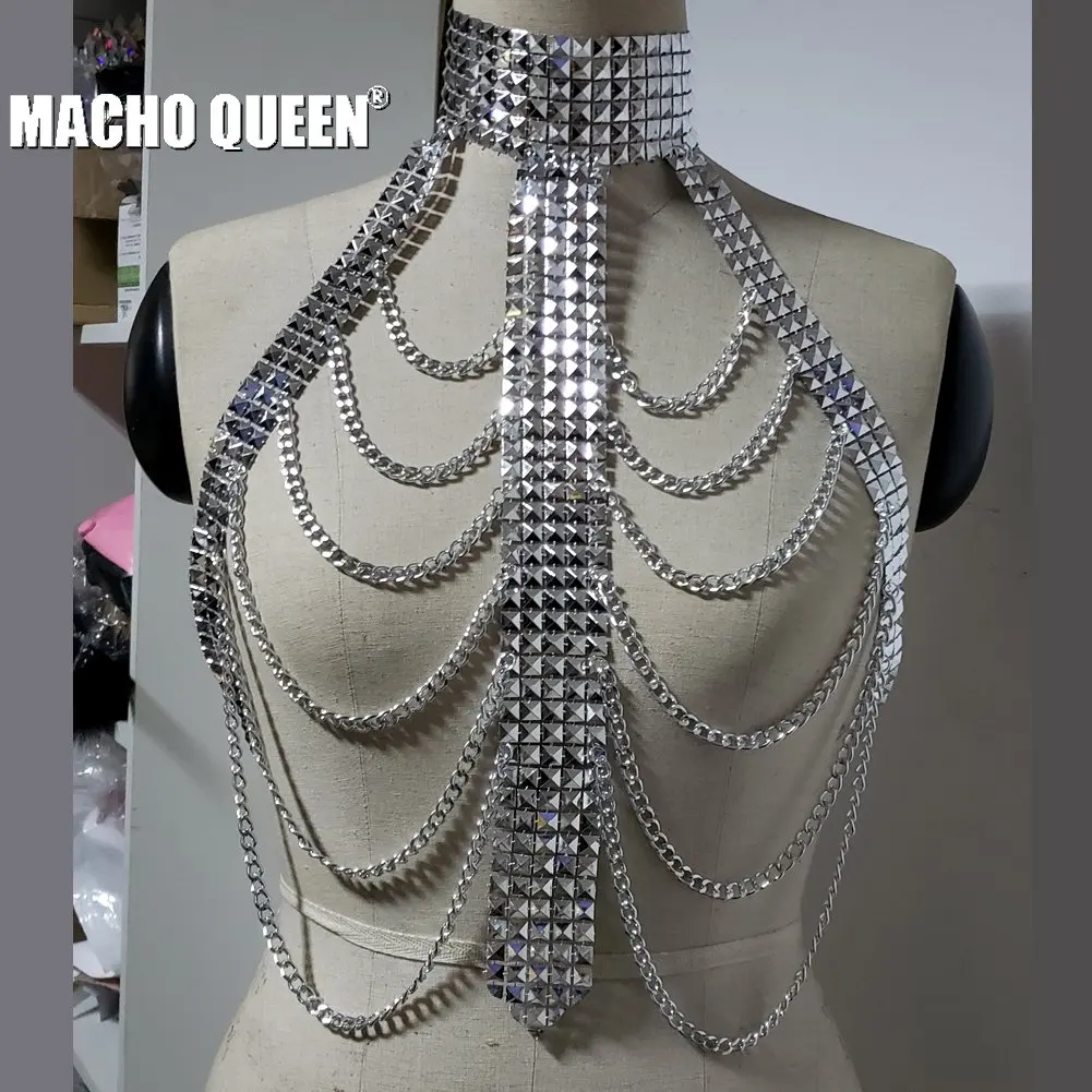 Летний музыкальный телефон цепочка тела серебряный Шипованный кроп топ одежда