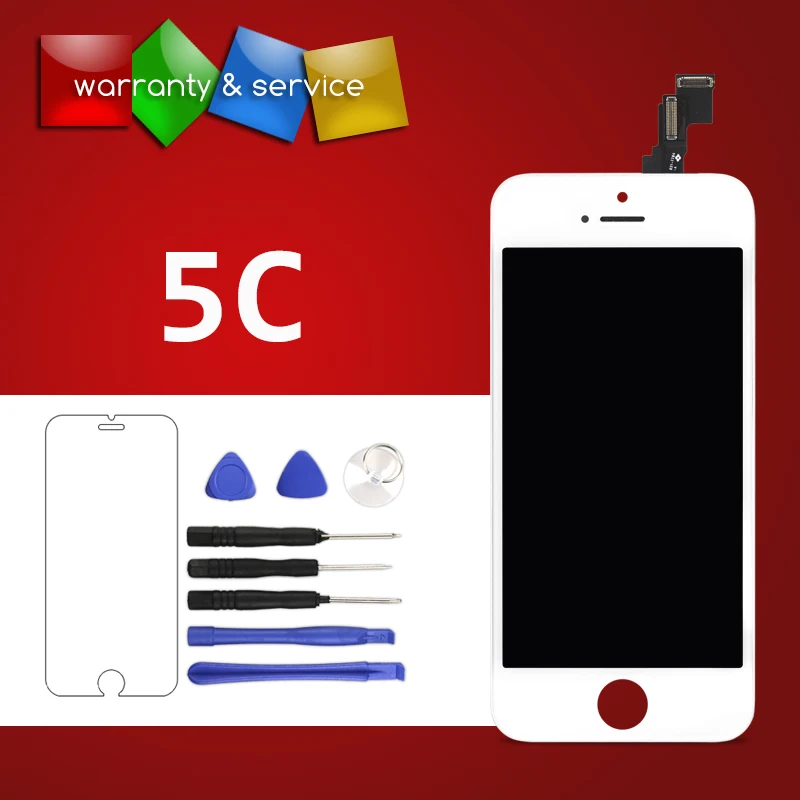 100% No Dead Pixel OEM LCD Screen For iPhone 5C Display With Digitizer Touch Replacement Assembly Complete in Black | Мобильные
