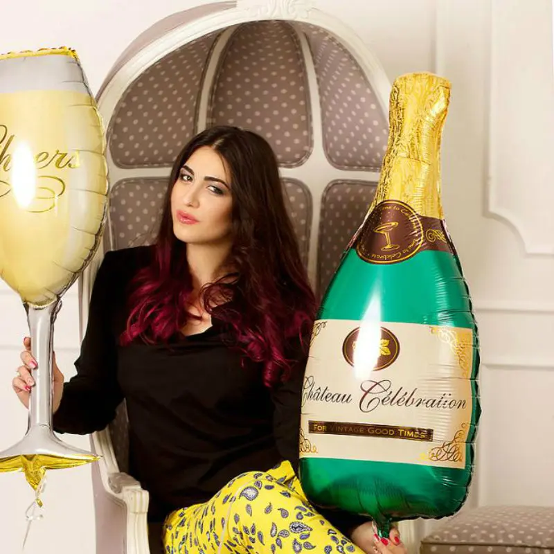 50pcs champagne cup beer Bottle balloons aluminium foil balloon helium ballons birthday wedding Marriage balons party decoration | Дом и сад
