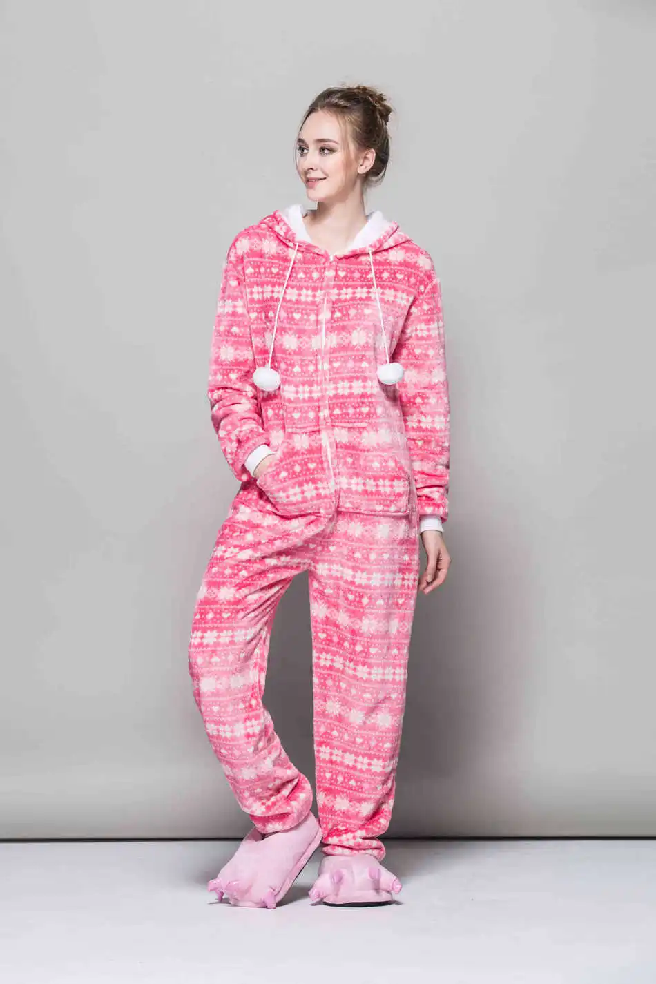 2017 модный осенний и зимний пижамный комплект с красной птицей снежинками пижама