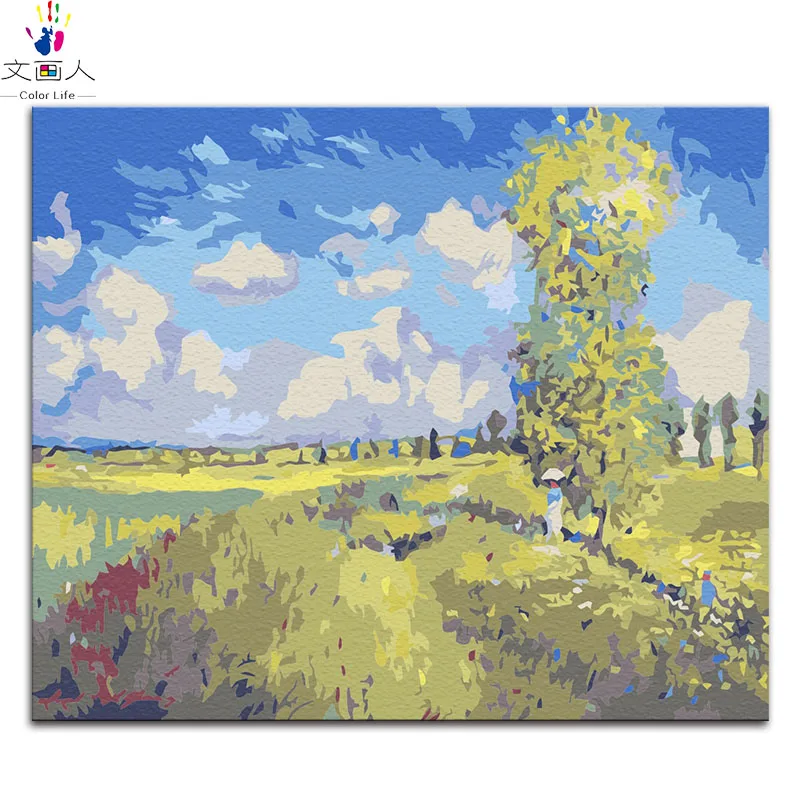 5342 Раскраска по номерам картины Клода Мона виды кувшинки, оттиск, картины лотоса краски по номерам с цветами diy - Цвет: 5342